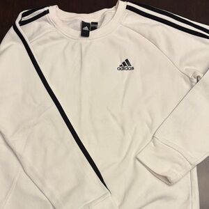 Adidas White Sweatshirt with Black Stripes